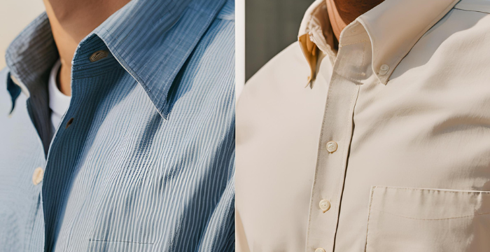 Mens Between Button-Up Shirt and Button-Down Shirt