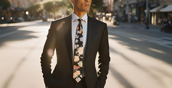 mens floral necktie