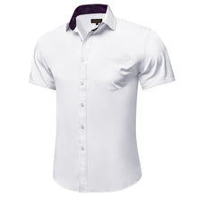 white short sleeve button up shirt