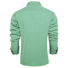 business solid silk mint green dress shirt men's button down suit shirt