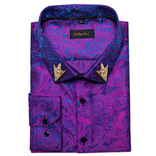 business work dresses purple blue paisley mens silk dress shirt