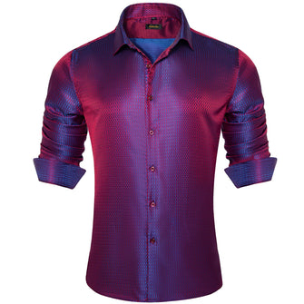 classic silk button up shirt mens purple blue geometric shirt dress