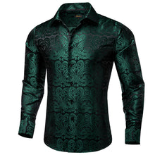 green silk dress shirt