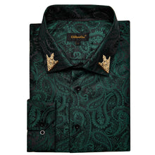 dark green silk shirt