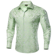 light green button up shirt