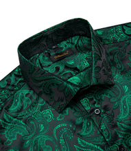 mens green silk shirt