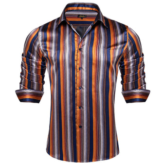 orange and blue striped shirt