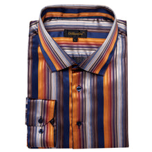 blue and orange button up shirt for men