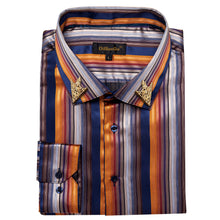 mens orange and blue shirt