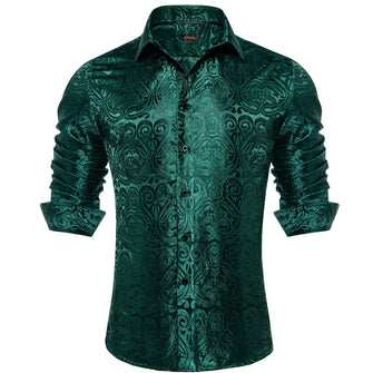 dark green shirt