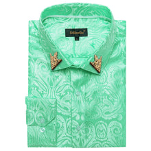 green silk shirt