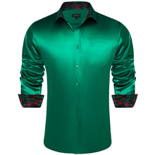 emerald green silk shirt