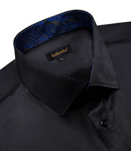 mens black satin dress shirt