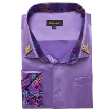 long sleeve men's purple dress shirt