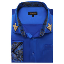 mens silk blue shirt