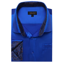 mens blue silk shirt