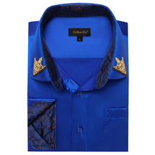 royal blue silk shirt