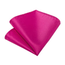 DiBanGu Deep Cerise Pink Solid Silk Kids Tie Pocket Square Set