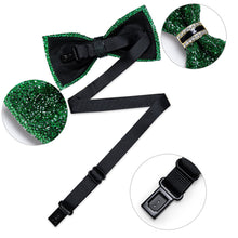 Imitation Rhinestone Diamond Emerald Green Bow Ties for Men Adjustable Pre-tied Bowtie for fashion Party