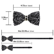 Classic Black Imitation Diamond Rhinestone Bow Ties for Men Adjustable Sequin Diamond Pre-tied Bowtie for Wedding Party