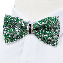 Green Silver Men's Bowtie, Sequin Imitation Diamond Bow tie for Men Pre-Tied Adjustable Sparkly Bow Tie for Party Banquet Wedding