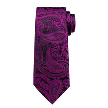 deep purple paisley mens silk wedding tie set for groom