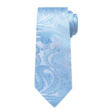 business dress accessory design silk mens floral sky blue ties handkerchief cufflinks set