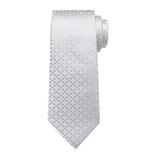 classic work business light grey plaid suit tie handkerchief cufflinks set