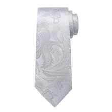 classic summer outfit silk mens floral silver tie handkerchief cufflinks set