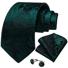 green tie and pocket square