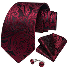 burgundy floral tie