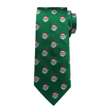 DiBanGu Green Christmas Santa Claus Necktie Pocket Square Cufflinks Set