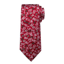 DiBanGu Red Christmas Alphabet Necktie Pocket Square Cufflinks Set