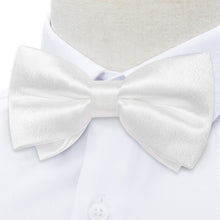 white silk bow tie