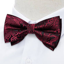 red and black bow tie