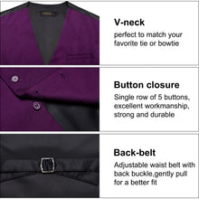 mens purple suit vest