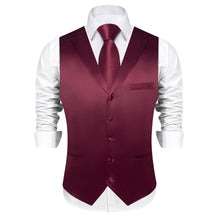 burgundy vest and tie