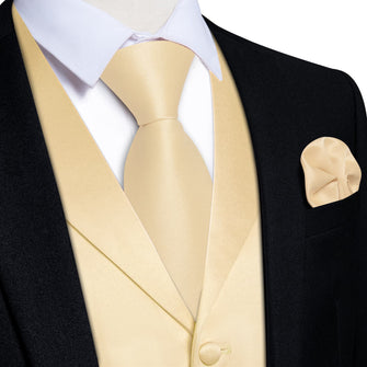 champagne vest and tie