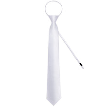 Lazy Easy-pull mens silk plaid classic white ties