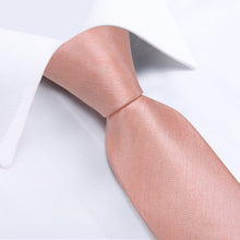 Pink Solid Men's Tie Handkerchief Cufflinks Set