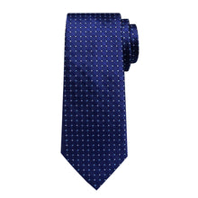 Dark Blue Dotted Men's Tie Handkerchief Cufflinks Set