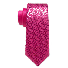 party date tie design rose pink solid sequin man suit tie pocket square set