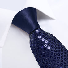 blue sequin tie