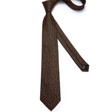 Brown Floral Tie Pocket Square Cufflinks Set (4536099242065)