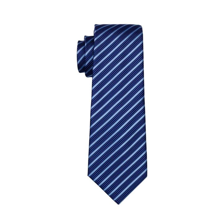 Hot Blue Striped Tie Handkerchief Cufflinks Set – DiBanGuStore