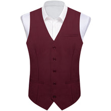 Claret Solid Vest Necktie Set