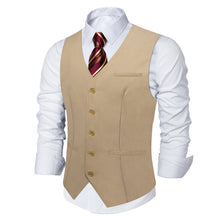 Dark khaki Solid Vest Tie Set