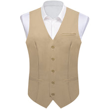 Dark khaki Solid Vest Tie Set