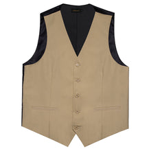 Dark khaki Solid Vest Tie Set