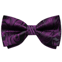 fashion floral deep purple brocade vest tie bowtie pocket square cufflinks set for dress suit top